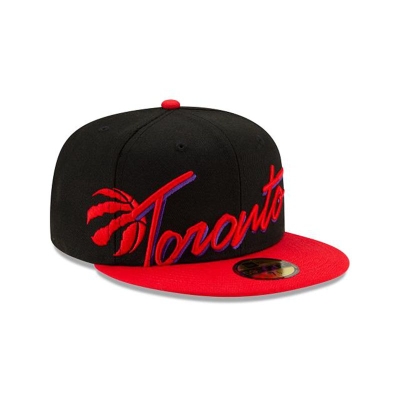 Toronto Raptors Gorra | New Era NBA Cursive 59fifty Fitted Cap Mexico - Negros